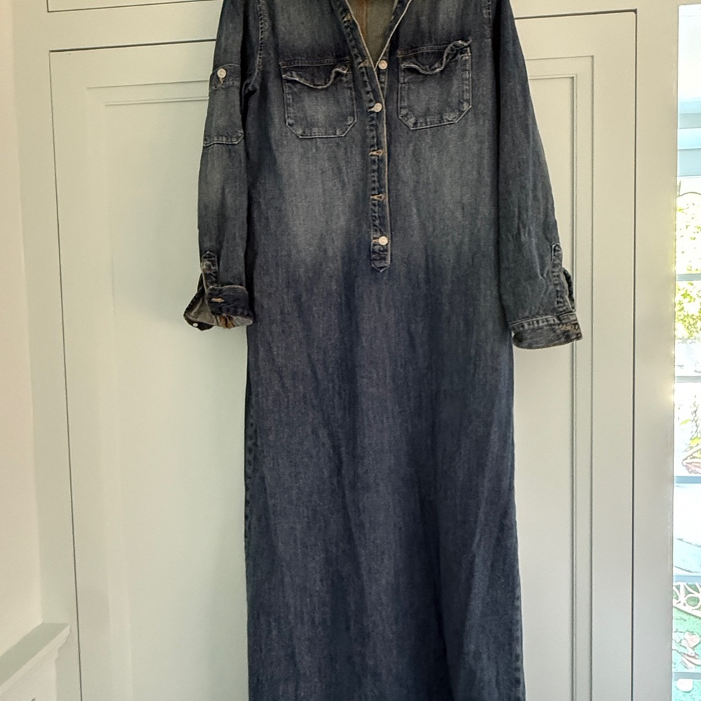 Zara Denim Long Sleeve Dress
